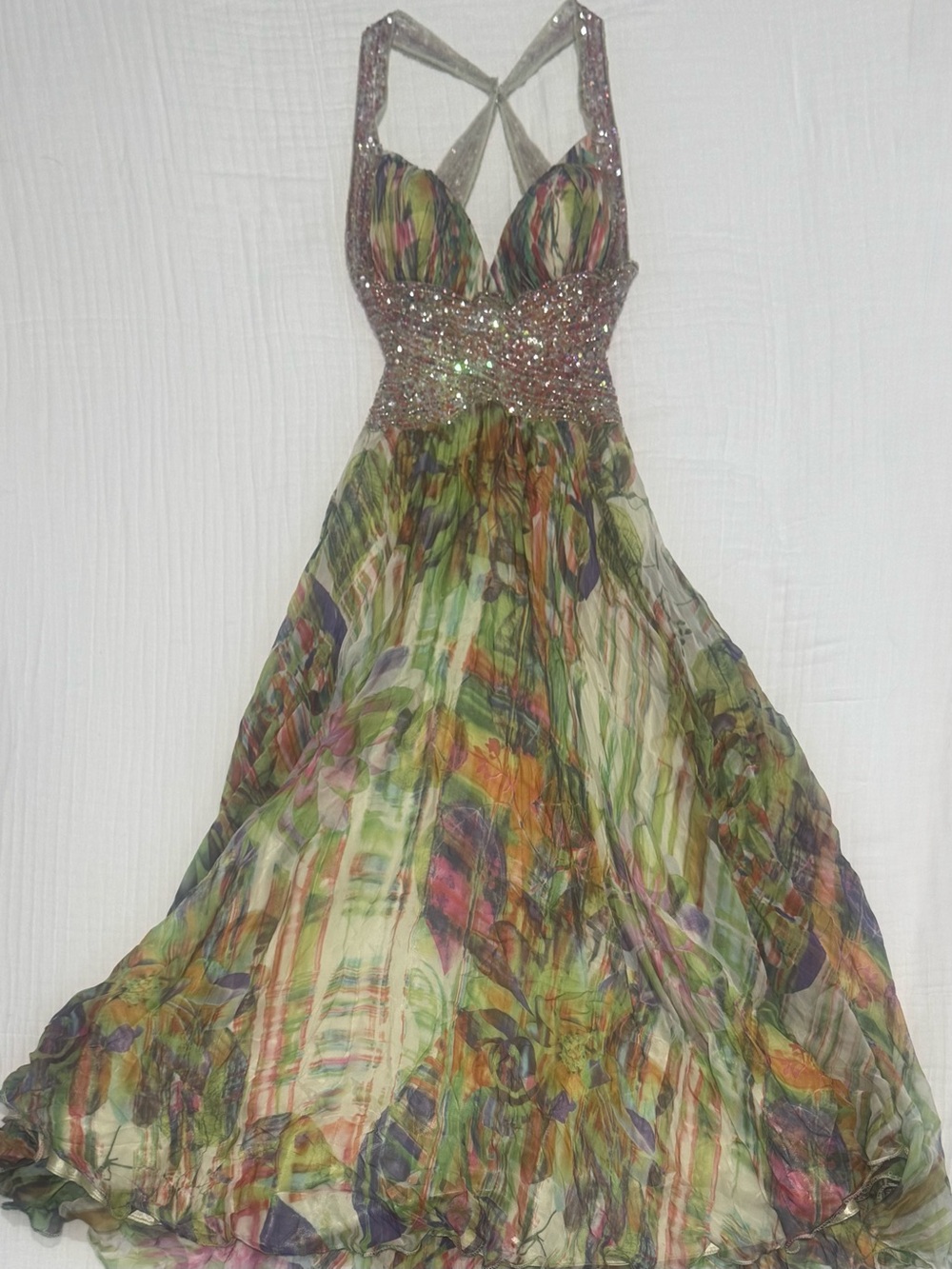 Glamorous Multicolor Sequin Evening Gown by Jovani